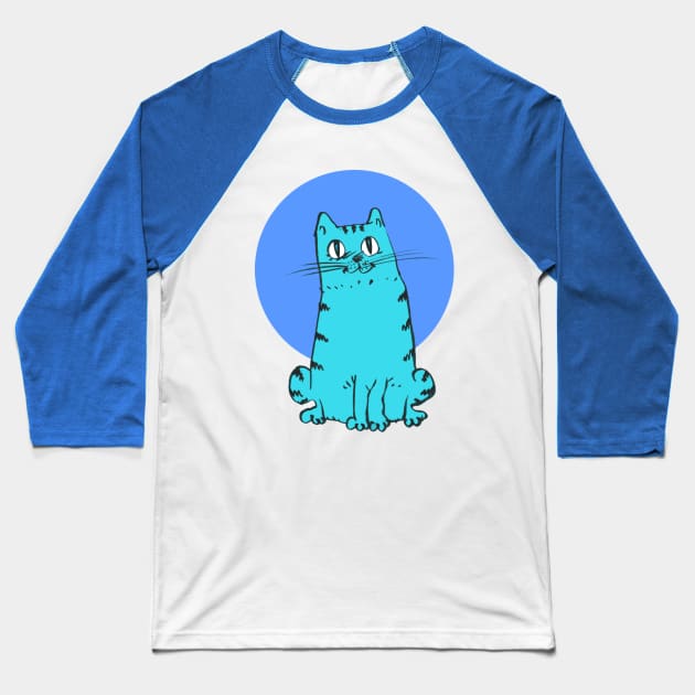 blue cat sweet cartoon Baseball T-Shirt by anticute